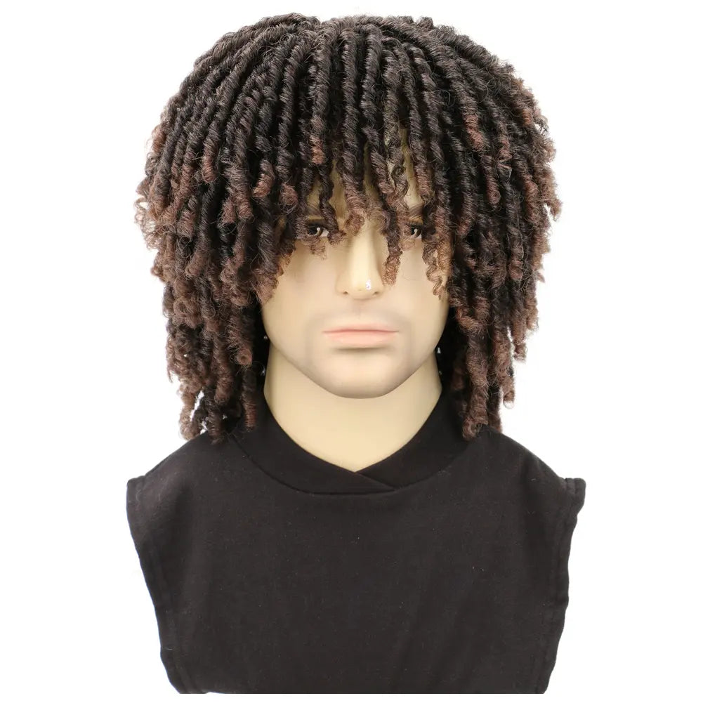 Men Wig Dreadlock Wig Synthetic Afro Twist Braided Wig Breathable Faux Locs Wig Daily And Party