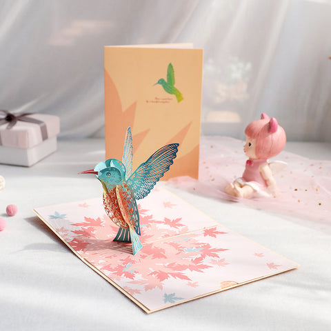 LOVELY HUMMINGBIRD POP-UP CARD