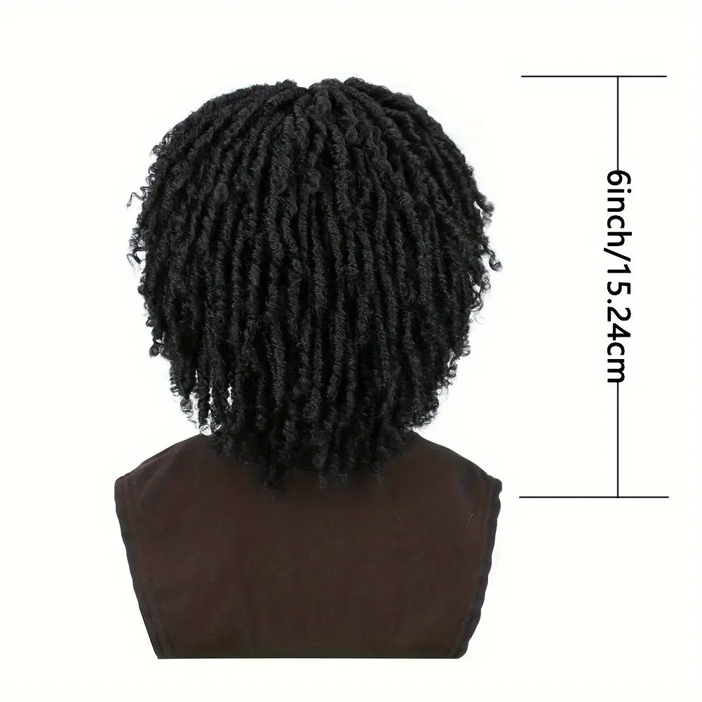 Men’s Synthetic Dreadlock Wig with 6-Inch Headband | Braided Twists & Curly Ends | Natural Look Everyday Wear | Breathable & Adjustable | Hip Hop Rasta Style