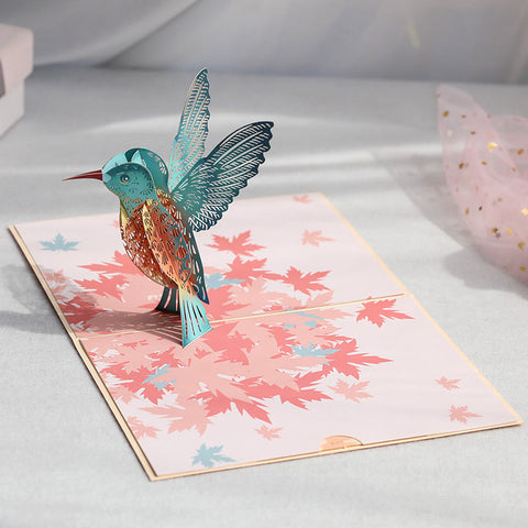 LOVELY HUMMINGBIRD POP-UP CARD