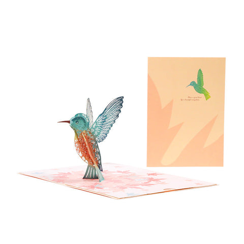 LOVELY HUMMINGBIRD POP-UP CARD