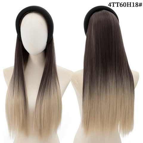 Long Wavy Headband Wig Half Hair Wig for Women