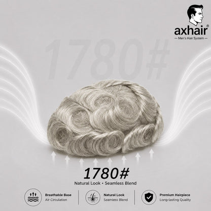 Full French Lace: Men's Lace Toupee  Full French Lace Base  Suitable for Humid Climate