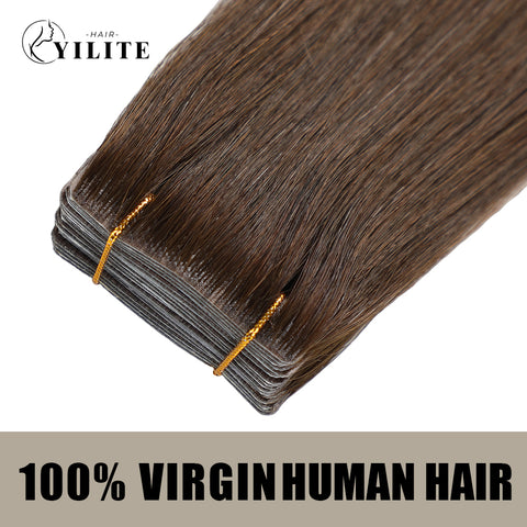 Seamless Injected Hand-Tied Invisible Tape In Hair Extension 20Pcs Virgin Human Hair (#4)