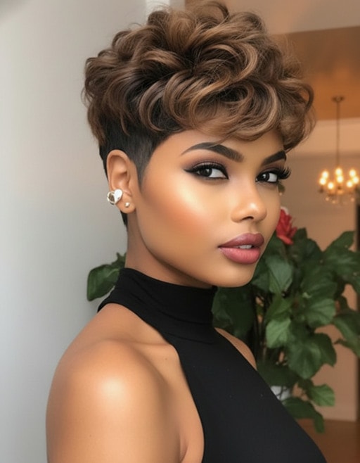 6 Inch Short Pixie Wigs For African American Women High Quality Natural Fashion Wigs
