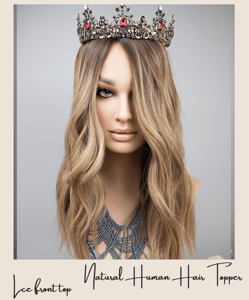 ANY 3 ITEMS FOR $71.99 Wavy Style Lace Front Human Natural Hair Toppers for Women Add Fuller Hair Instantly