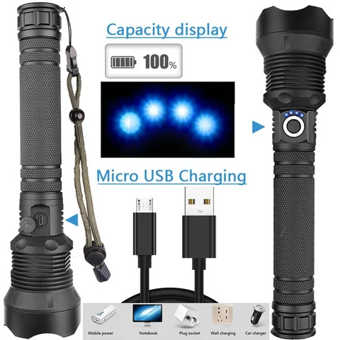 🎉 Hot sale💕LED Rechargeable Tactical Laser Flashlight（pay with PayPal saving 49%）