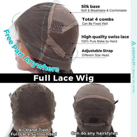 Flash Sale Full Lace Wig Brazilian Human Hair Full Scalp Lace Wigs 180% Density