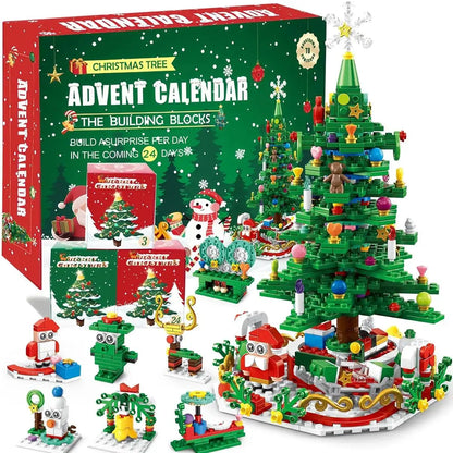 2026 Building Blocks Advent Calendar - 24Pack Mini Jigsaw Puzzle Toys, Safe Plastics Reindeer Themed Kits for Kids-Adults, Holiday Cheer Tradition Countdown Creative Assembly Toys, Vibrant, Brick Kit, Diy Building Block,parent-child bonding time