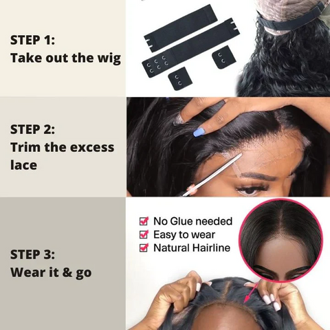 Glueless Loose Wave Wigs Virgin Human Hair 4*4/13*4 Transparent HD Lace Front Wig Pre Plucked Hairline