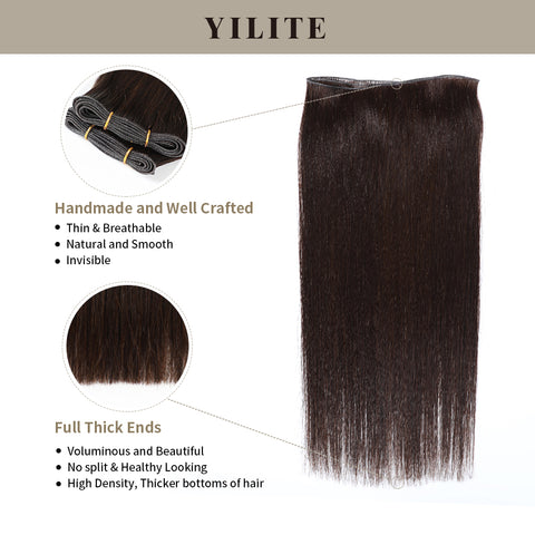 Seamless Genius Virgin Human Hair Weft (#2 Darkest Brown ）