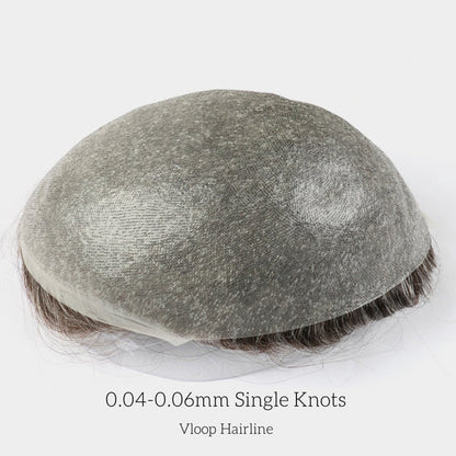 Upgrade Mirage 0.04-0.06mm Full Super Thin Skin Single Knots Base  Toupee for Men  Celebrities Choice