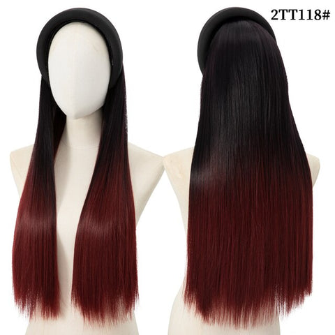 Long Wavy Headband Wig Half Hair Wig for Women