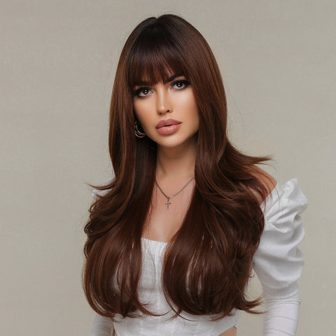 22 Inches Best Seller Soft Curls With Bangs Wig