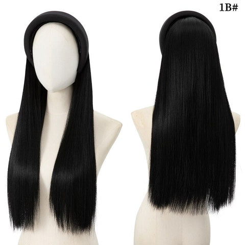 Long Wavy Headband Wig Half Hair Wig for Women