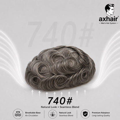 Full French Lace: Men's Lace Toupee  Full French Lace Base  Suitable for Humid Climate