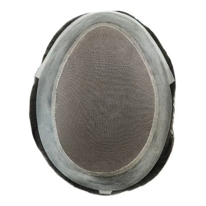 Mono PU Mono Mesh Crown + PU Men Toupee Breathable Wig Natural Hairline Human Hair System