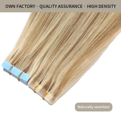 Seamless Injected Hand-Tied Invisible Tape In Hair Extension 20Pcs Virgin Human Hair (P18/613)