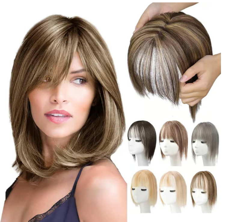 Natural Hair Toppers With Bangs For Women Adding Hair Volume Topper