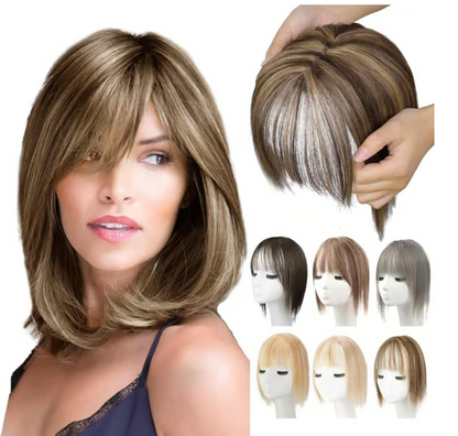 Natural Hair Toppers With Bangs For Women Adding Hair Volume Topper
