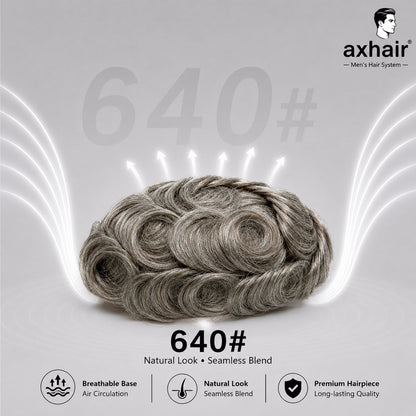 Full French Lace: Men's Lace Toupee  Full French Lace Base  Suitable for Humid Climate