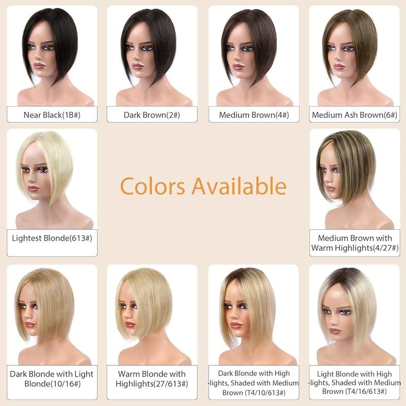 Best Breathable Real Hair Topper for Women Crown Topper No Bangs
