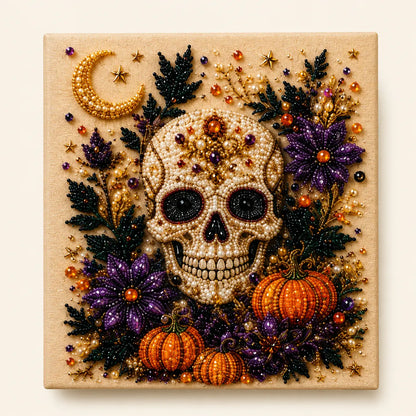 【10*10inch】DIY Diamond Painting Kit with Special-Shaped Beads, Christmas & Halloween Art Craft, Sparkling Holiday Canvas Decoration, Relaxing Handmade Gift for Adults and Beginners