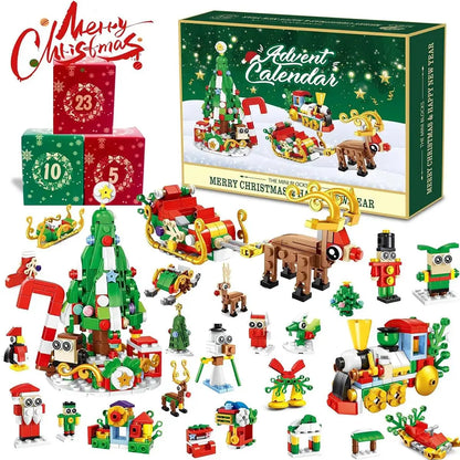 2026 Building Blocks Advent Calendar - 24Pack Mini Jigsaw Puzzle Toys, Safe Plastics Reindeer Themed Kits for Kids-Adults, Holiday Cheer Tradition Countdown Creative Assembly Toys, Vibrant, Brick Kit, Diy Building Block,parent-child bonding time