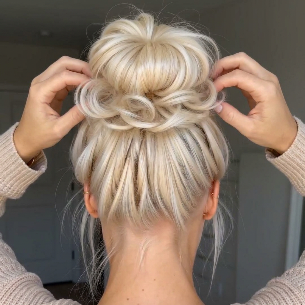 Large Messy Hair Bun Curly Synthetic hair