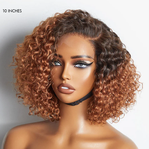 Trendy Short Cut Curly HD Lace Glueless Side Part Wig 100% Human Hair