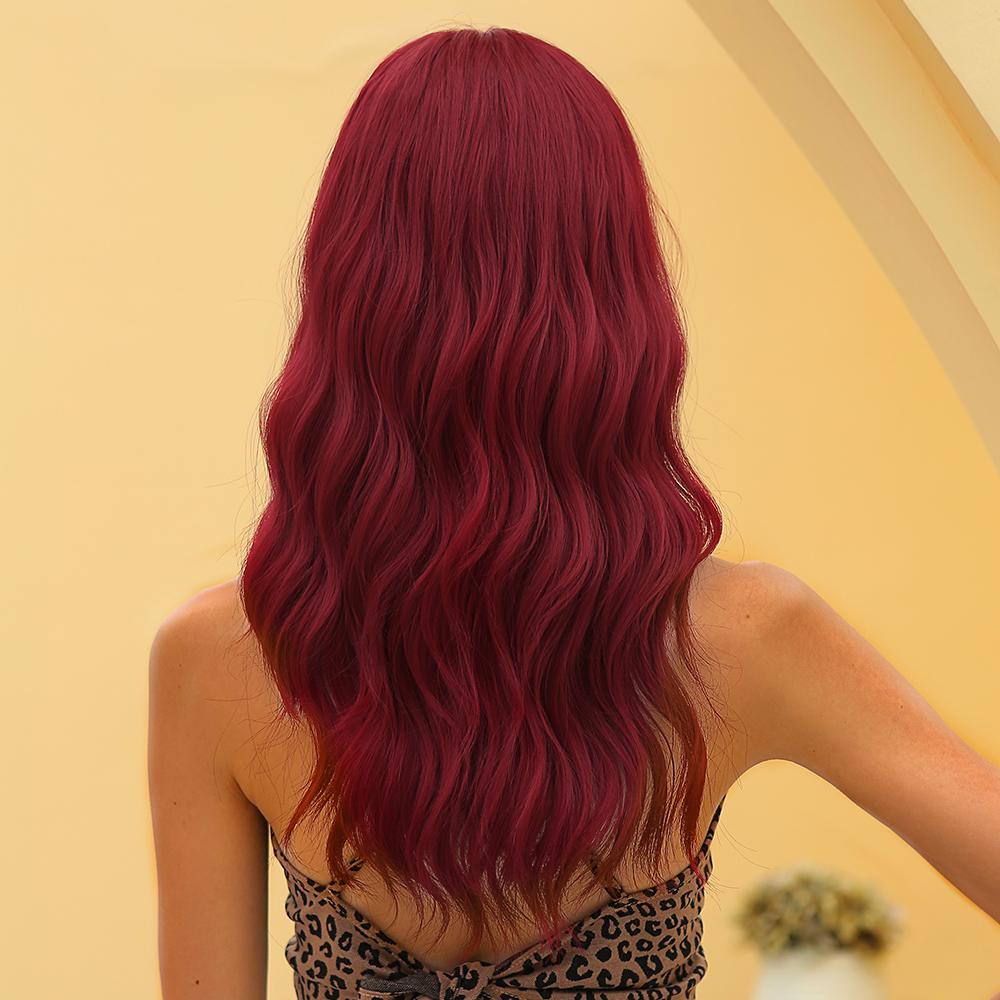 Red Tone With Spiral Waves wigs