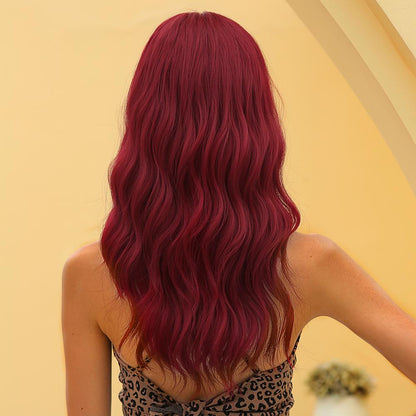 Red Tone With Spiral Waves wigs