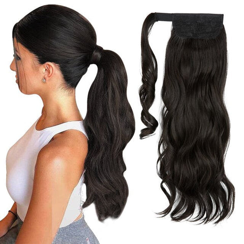 Long Wavy Ponytail Hair Extension Wrap Around Pigtail