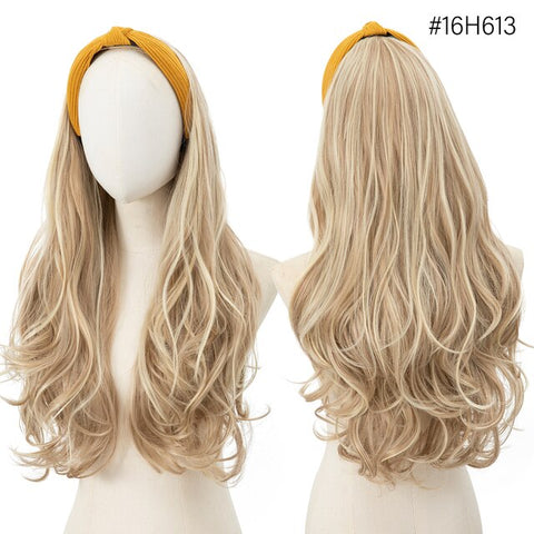 Long Wavy Headband Wig Half Hair Wig for Women