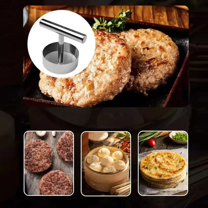 Stainless Steel Burger Press - 1Pc Nonstick Burger Patty Maker Mold, Sturdy Metal Meat Smasher, Multifunctional Kitchen Utensil for Home/Commercial Use to Make Round Patties, Burguer Patty Maker