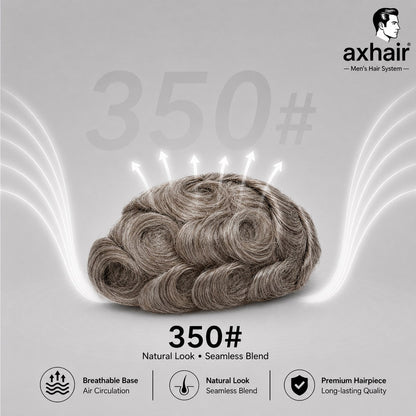 0.10-0.12mm Double Knots Full Skin Base  Men's Hair Unit  Men's Hairstyle for Thin Hair