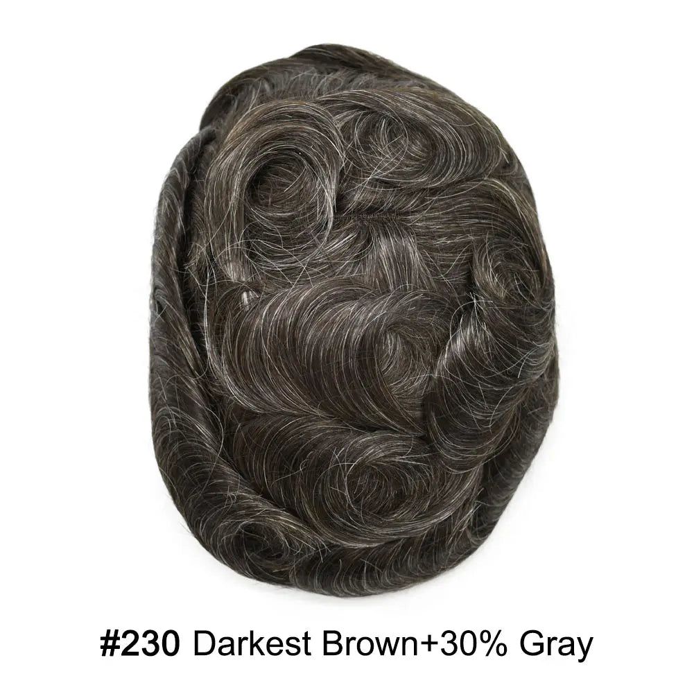 Toupee Real Human Hair Pieces for Men 0.06mm Ultra Thin Skin Invisible All V-looped Mens Hair System Men's Wig Replacement for Hair Loss Natural Hairline mens Hair Prosthesis Protesis Capilar Hombre