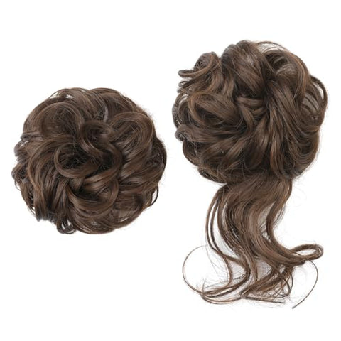 2 Styles Classic Tousled Updo Elastic Hair Bun