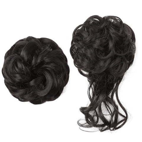 2 Styles Classic Tousled Updo Elastic Hair Bun