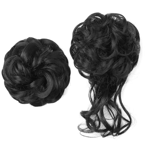 2 Styles Classic Tousled Updo Elastic Hair Bun