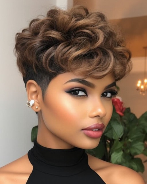 6 Inch Short Pixie Wigs For African American Women High Quality Natural Fashion Wigs