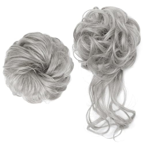 2 Styles Classic Tousled Updo Elastic Hair Bun