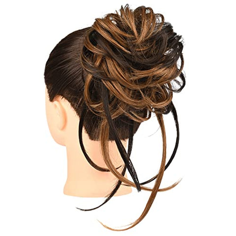 Long Tousled Updo Hair Bun