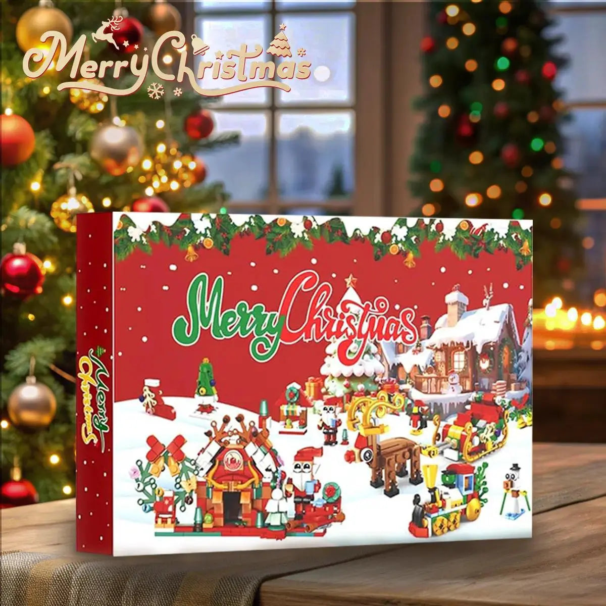 2026 Building Blocks Advent Calendar - 24Pack Mini Jigsaw Puzzle Toys, Safe Plastics Reindeer Themed Kits for Kids-Adults, Holiday Cheer Tradition Countdown Creative Assembly Toys, Vibrant, Brick Kit, Diy Building Block,parent-child bonding time