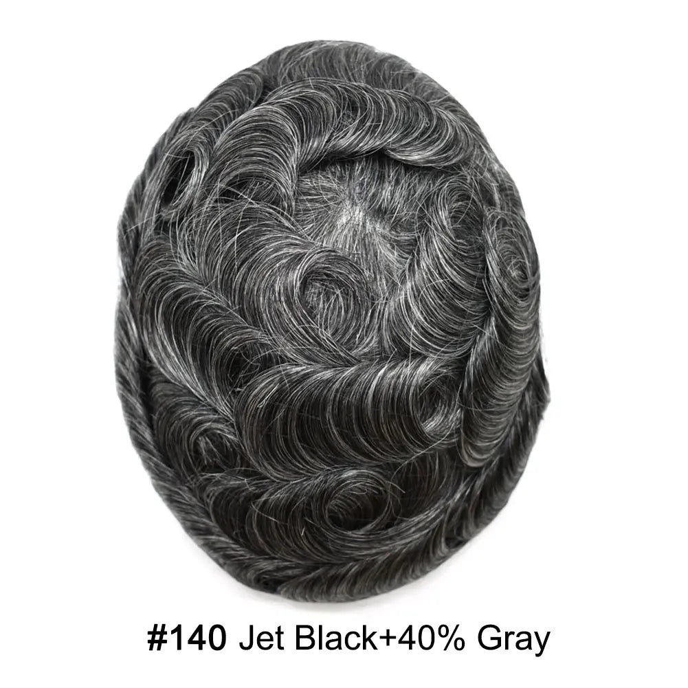 Toupee Real Human Hair Pieces for Men 0.06mm Ultra Thin Skin Invisible All V-looped Mens Hair System Men's Wig Replacement for Hair Loss Natural Hairline mens Hair Prosthesis Protesis Capilar Hombre