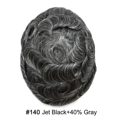 Toupee Real Human Hair Pieces for Men 0.06mm Ultra Thin Skin Invisible All V-looped Mens Hair System Men's Wig Replacement for Hair Loss Natural Hairline mens Hair Prosthesis Protesis Capilar Hombre