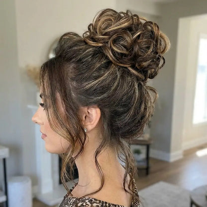 Large Messy Hair Bun Curly Synthetic hair