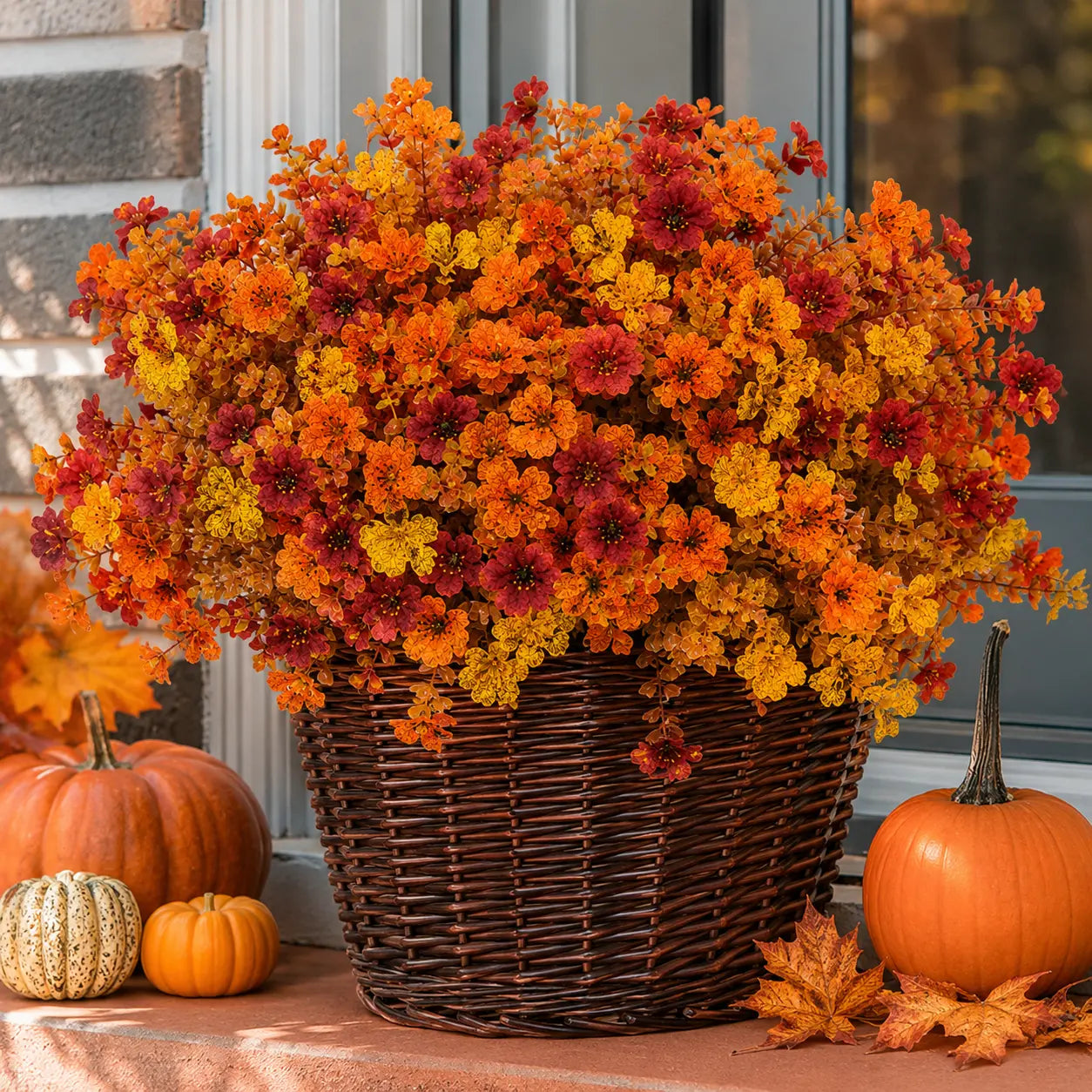 Fall Artificial Flower Halloween (6/12/24/48-Piece/set), UV Resistant Colorful Fake Flower, Decorative Bouquet for Home Garden Party Wedding Decor, Artificial Flowers Bouquet summerwin tiktokshopbacktoschool