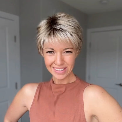 Trendy Gradient Bob Wig – Short Straight Fluffy Cut with Volume & Shine