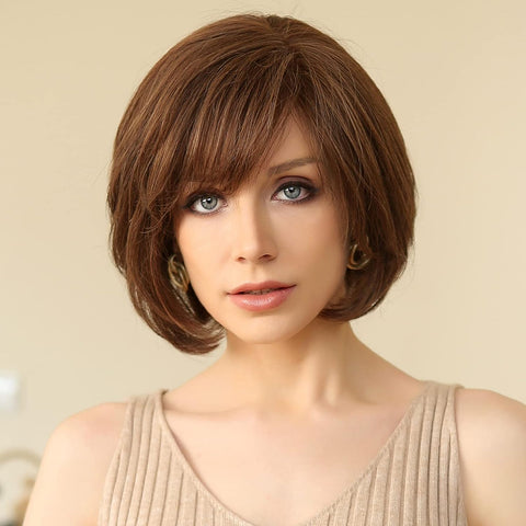 Lace Front Wig Modern Elegance: Light Brown Wavy Wig